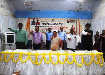 ભાવનગરમાં કેન્દ્રીય રાજ્યમંત્રી શ્રીમતી નિમુબેન બાંભણિયાના અધ્યક્ષસ્થાને બાળ વિવાહ મુક્ત ભારત અંગે જનજાગૃતિ કાર્યક્રમ યોજાયો.