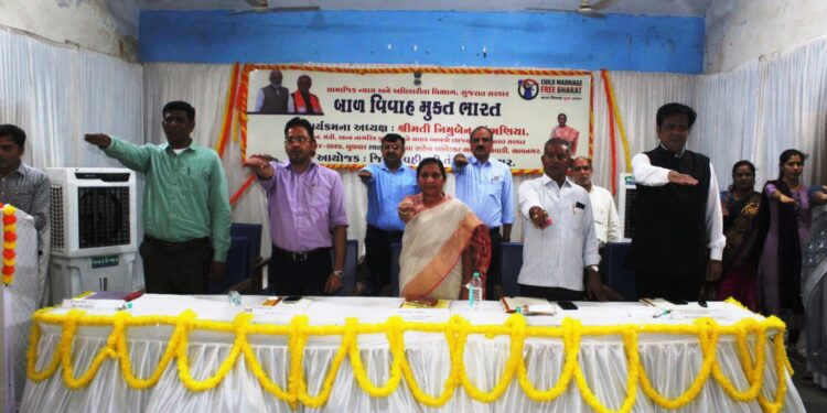 ભાવનગરમાં કેન્દ્રીય રાજ્યમંત્રી શ્રીમતી નિમુબેન બાંભણિયાના અધ્યક્ષસ્થાને બાળ વિવાહ મુક્ત ભારત અંગે જનજાગૃતિ કાર્યક્રમ યોજાયો.